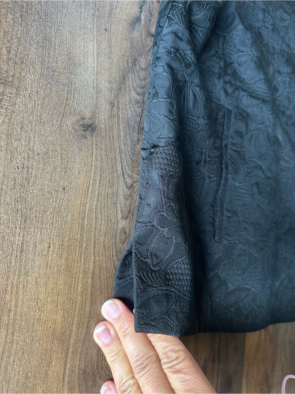 Josephine Chaus Black Silk Blend Mandarin Jacket Frog Closure Oversized - Picture 7 of 10